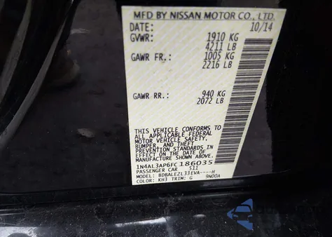 2015 Nissan Altima 2.5 S z USA, uszkodzony, nr VIN 1N4AL3AP6FC186035